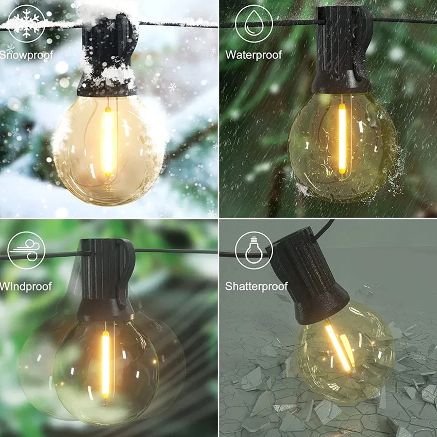 Decorative Solar String Lights Outdoor Waterproof For Garden Wedding Solar Globe Led String Light