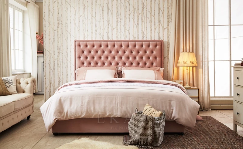 Headboard Solid Wood Pink Queen Princess Bed King Size Bed