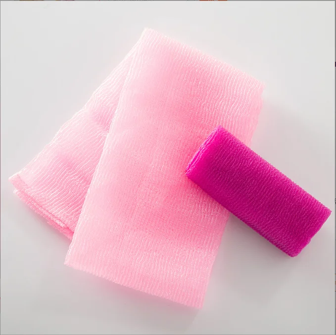 Long Nylon Korean Japanese Bath Scrub Towels Exfoliating Body Wash Cloth