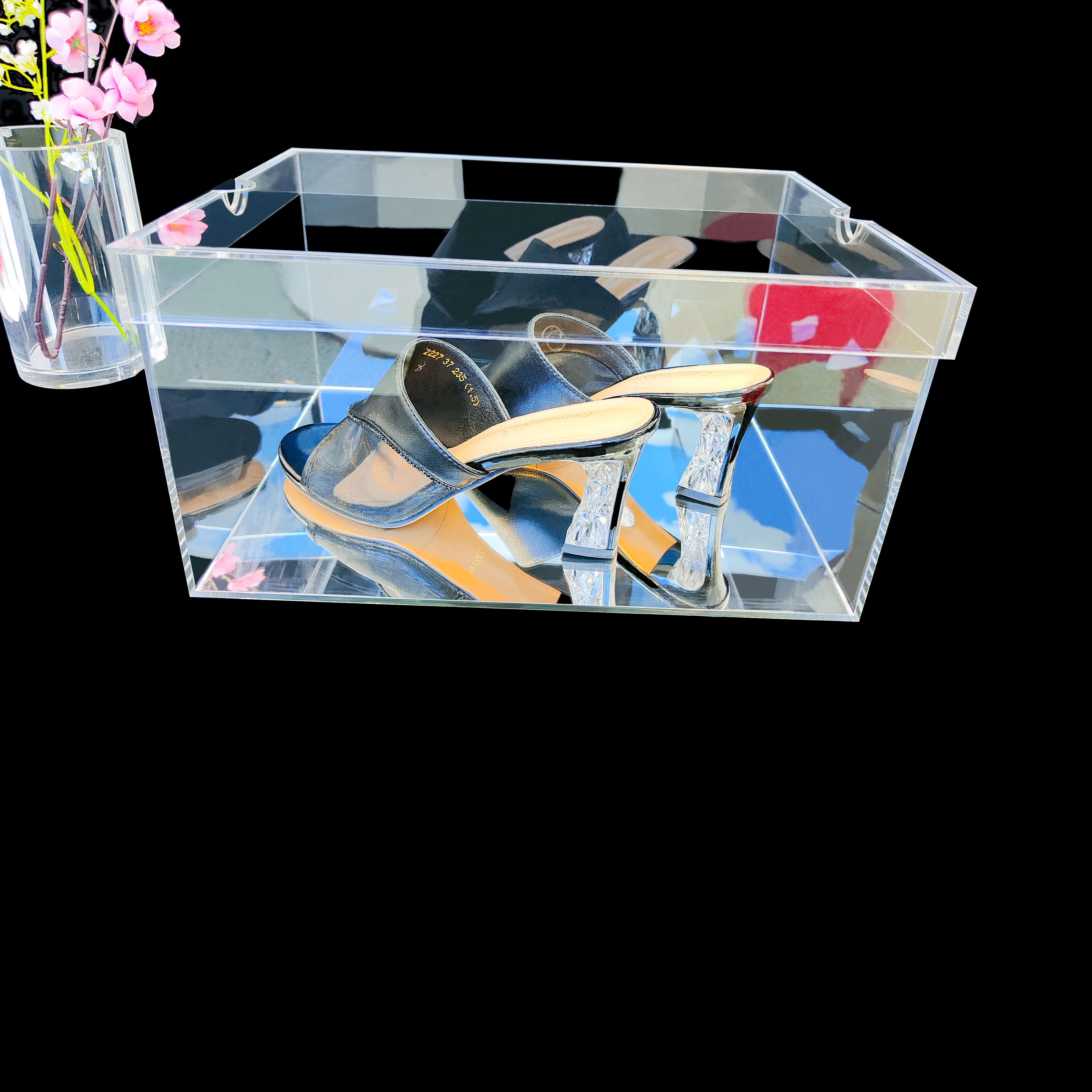 Factory Custom Clear Acrylic Gift Box Shoes Box Plexiglass Display Box With Lid