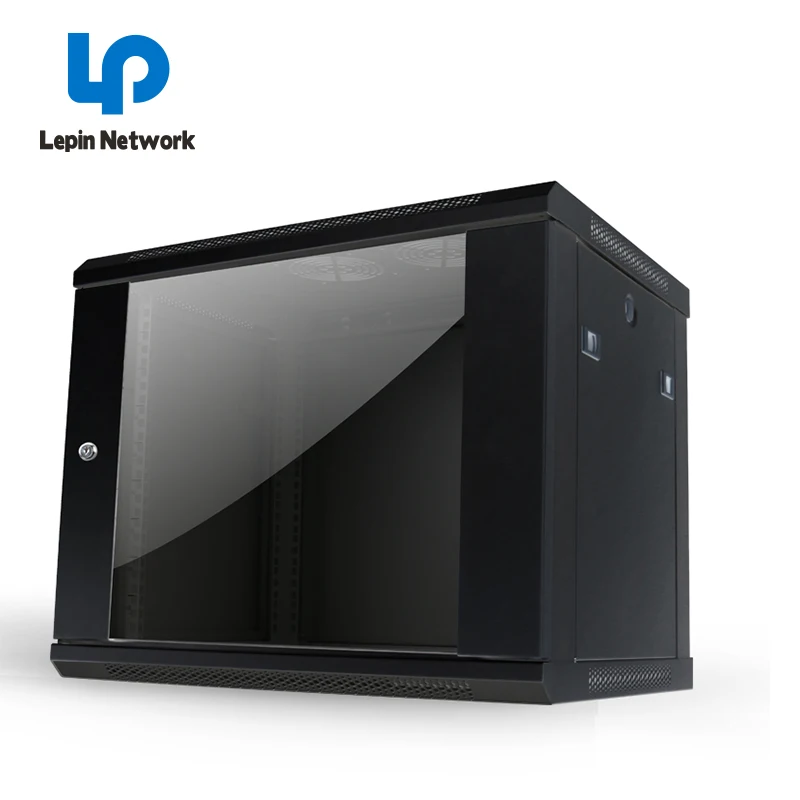 Ningbo Lepin factory suppliers black 42u server rack network cabinet serverschrank 19zoll wall mount fan cabinet computer data