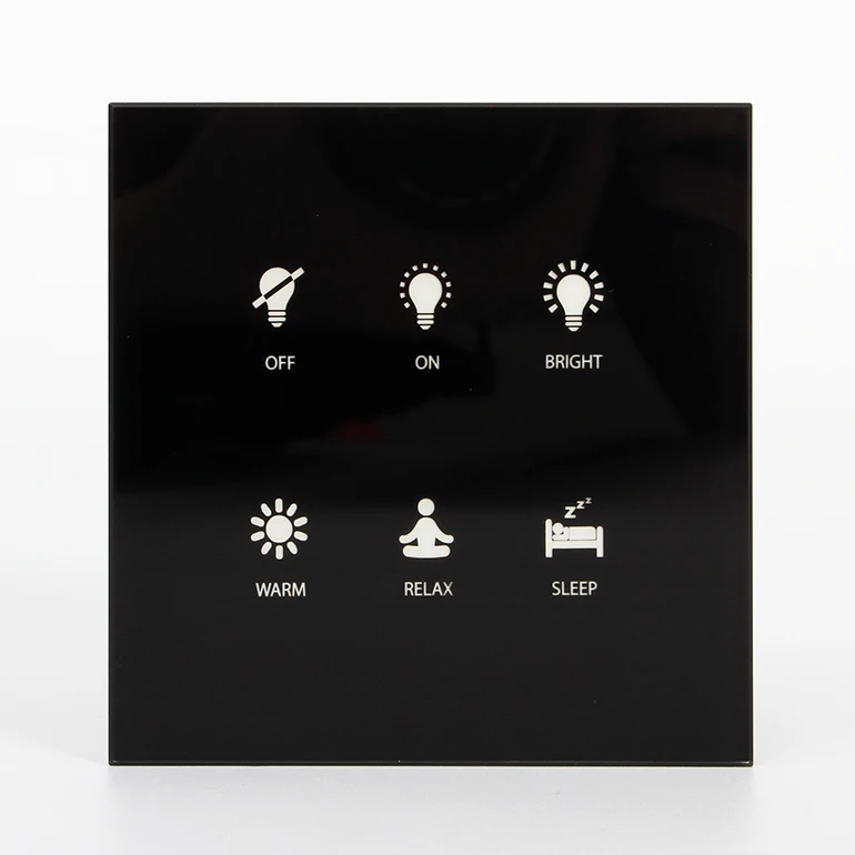 Black White 6 button 12V DC RS485 Modbus Protocol smart Hotel light touch switch