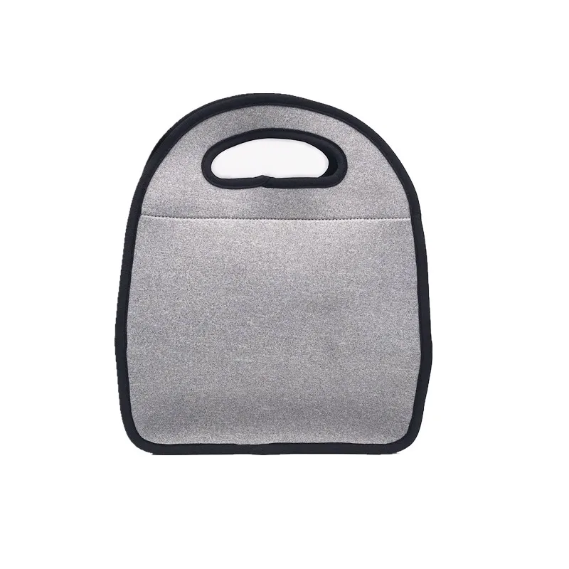 Simple Grey Thermal Insulation Cylindrical Portable Lunch cooler tote Bag for men women work luggage work backpack with cooler