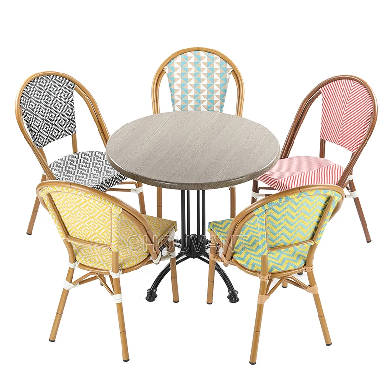 Modern Terrace Furniture Chairs French Bistro Chairs stackable  outdoor teslin chair