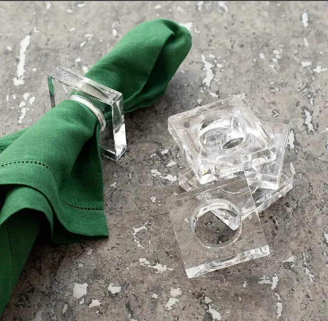 YAGELI restaurant hotel custom pmma acrylic napkin rings custom plexiglass napkin rings