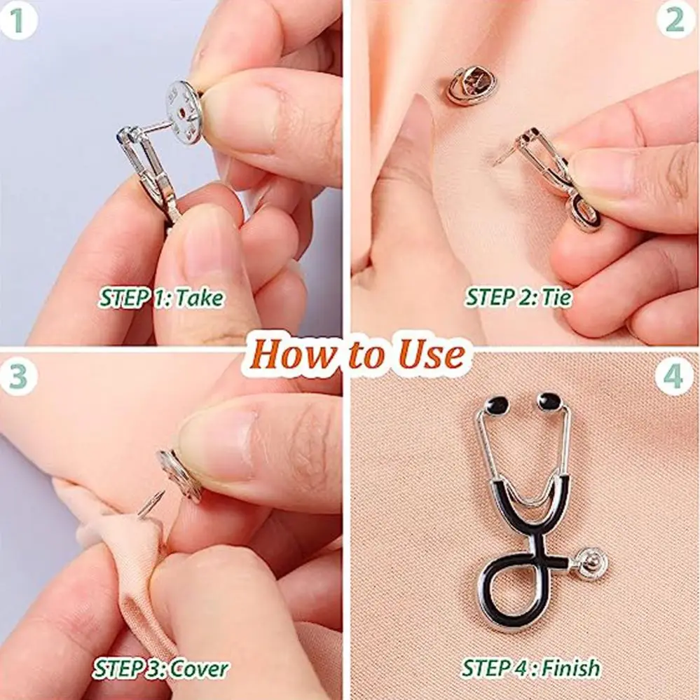 Wholesale metal gift stethoscope lapel pin badge doctor nurse enamel brooch pins