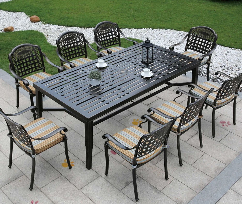 Outdoor Dining Table and Chair Modern Garden Furniture Set Luxury Commercial Hotel Restaurant Frame Style Living furniture
