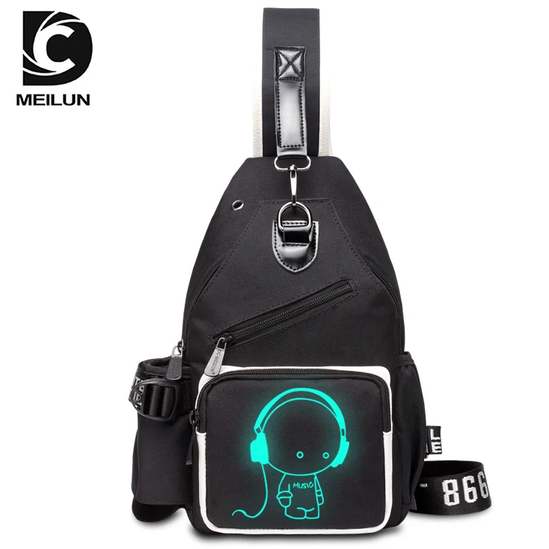 
DC.meilun Multifunction luminous Crossbody Men Bags Style Shoulder Bag Men Sling Single Chest Bag Outdoor 