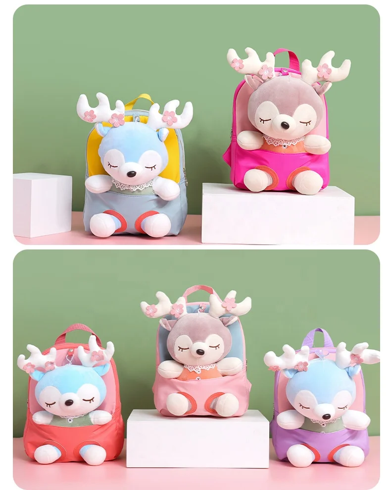 China Supplied Doll Bag Children Plush Backpack Custom Autumn Winter New Network Red Plush Toys Backpack Funny Kids Backpack