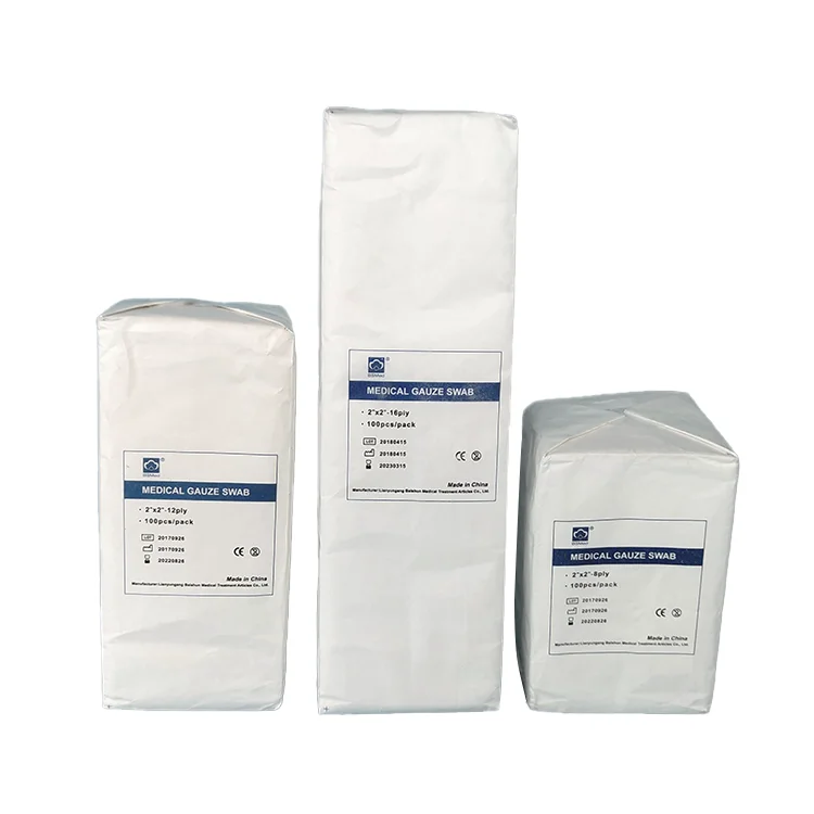Wholesale price medical hemostatic sterile gauze piece absorbent disposable gauze pads