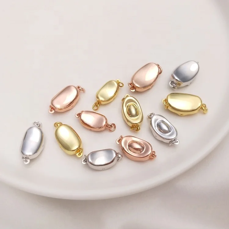 luxury toggle fancy 18k gold plated fashion safety pearl closure clasp Ingot buckle sterling silver clasps for jewelry making