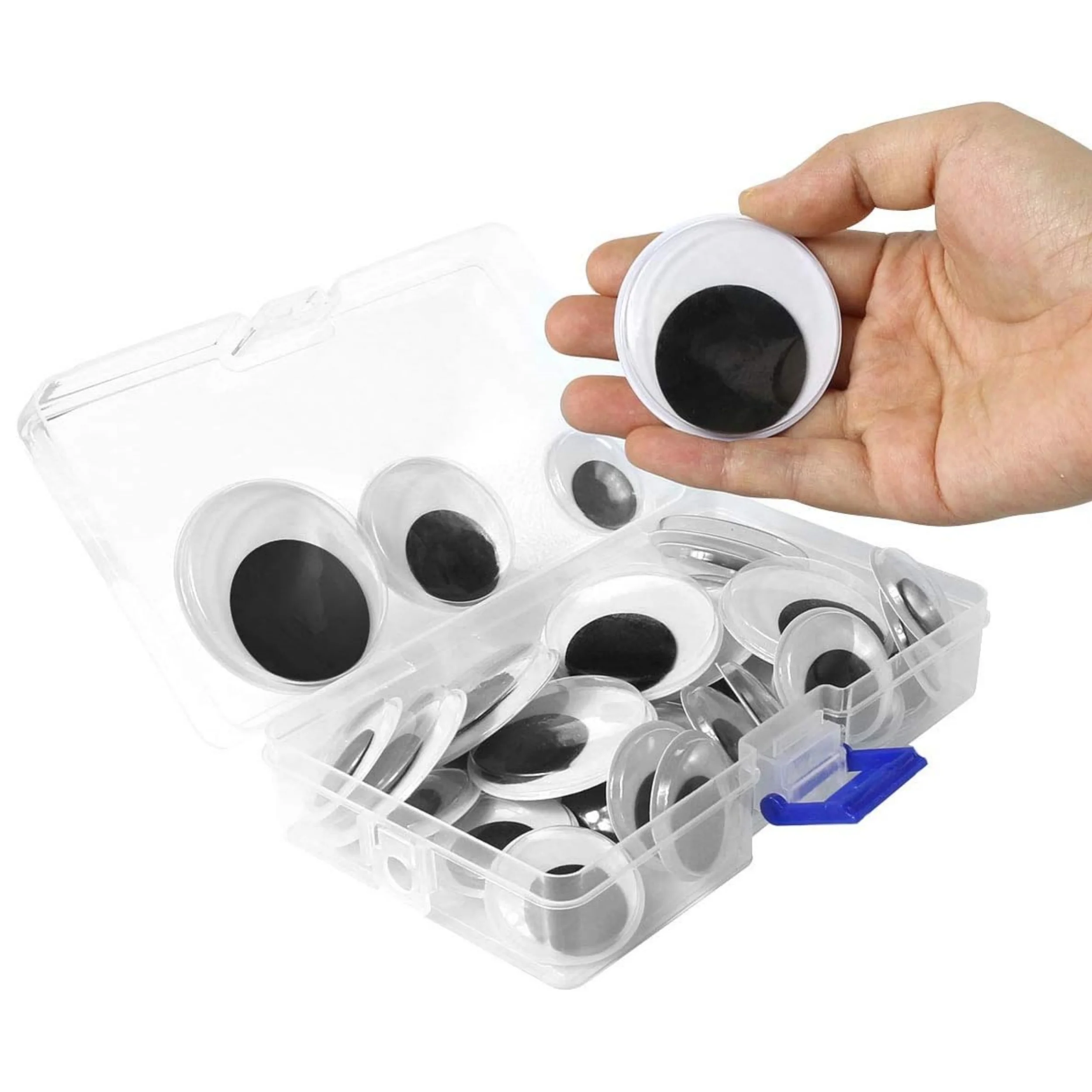 Hot-selling Assorted Sizes Wiggle Googly Eyes with Self Adhesive 3-5CM Large Size Black Plastic Eyes for Crafts Creative Project