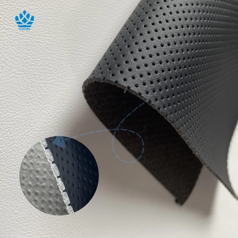 self adhesive PU leather car headliner fabric foam pre-glued synthetic leather