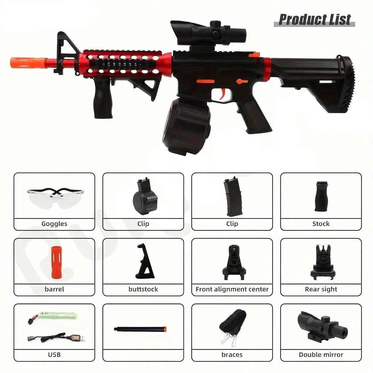 2024 New Arrival Playing Toy Spear Outdoors Automatic Safe Kids Firearms ABS Plastic Red Toy Gun For Child