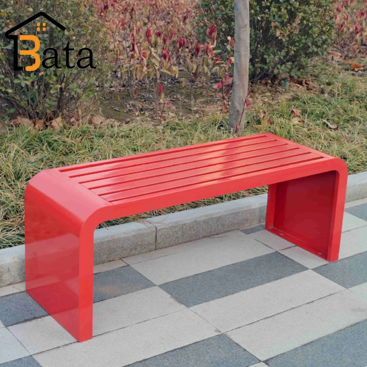 Custom colors metal wood outdoor long bench patio garden park bench
