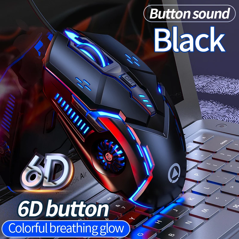 Проводная игровая мышь G5 6D светящаяся электронная Спортивная компьютерная эргономичный дизайн механическое ощущение цветной дыхательный