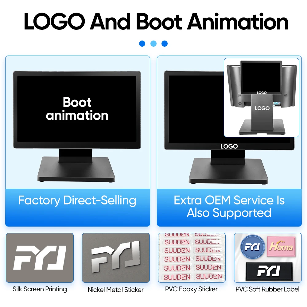 FYJ F2-6 15.6' All In One OEM Android Windows Cash Register Payment All-in-One Desktop PC Business Cash Register Pos System