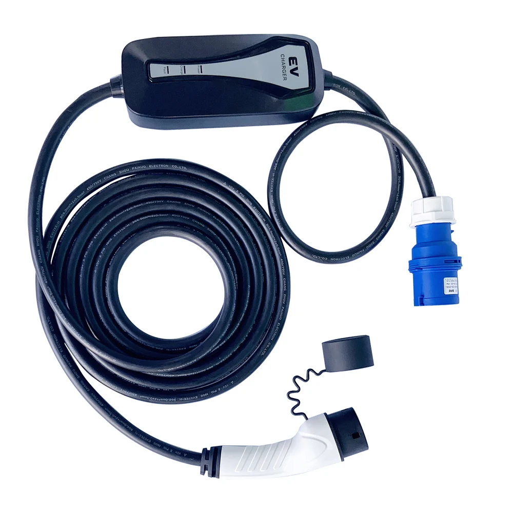 Заводская цена IEC 62196 Тип 2 32A 5M mode2 CEE plug портативная электрическая Автомобильная зарядная станция
