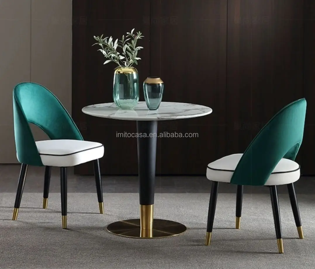 
Italy Modern Design Round Coffee Table With White Marble Top European Luxury Small Round Meeting/Negotiating Table 