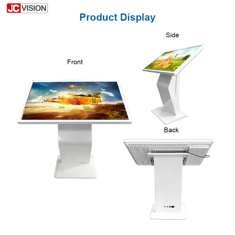 JCVISION 43 55 Inch horizontal self-service windows display touch screen information kiosk for restaurant