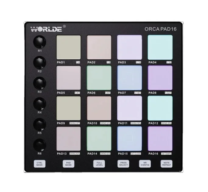 Worlde Orca Pad16 mini usb Midi Controller Keyboard DJ music audio studio electronic drums pad for wholesale musical instruments