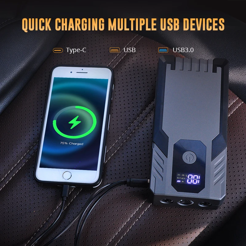 portable car jump starter 1200a peak 12000mah car battery booster jump starter portable
