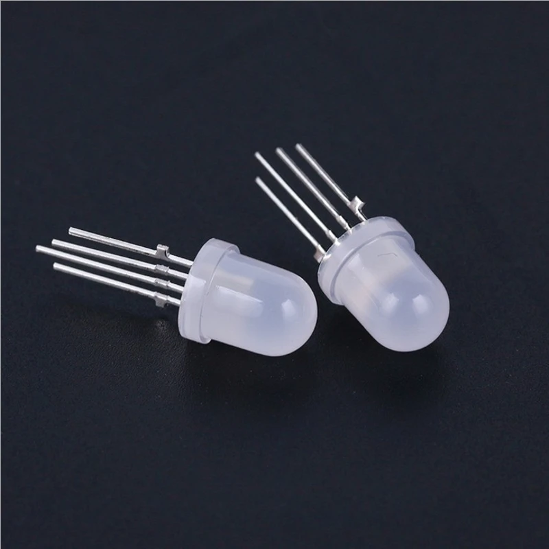 RoHS CE warranty 5 years white diffused super brightness 10mm round 4pin rgb led diode have Tab
