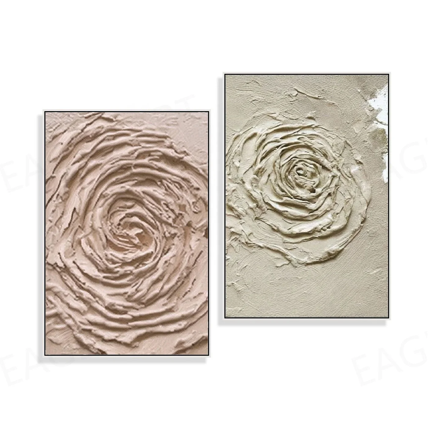 Hot Sale Extra Large Home Decor Handpainted Canvas Artwork Modern Flower Relief Painting Abstract Wall Art
