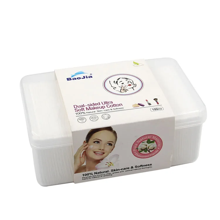 
China High Quality Reusable 100pcs Organic Natural Bamboo Dual-sided Ultra Soft Facial Makeup Cotton Pad 