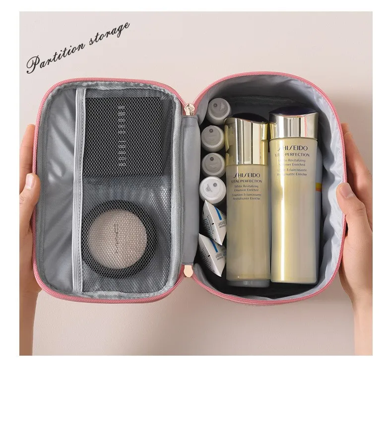 Yuhong Korean Version Of Plaid Portable Makeup Bag Large Capacity Cosmetics Storage Bag Wholesale