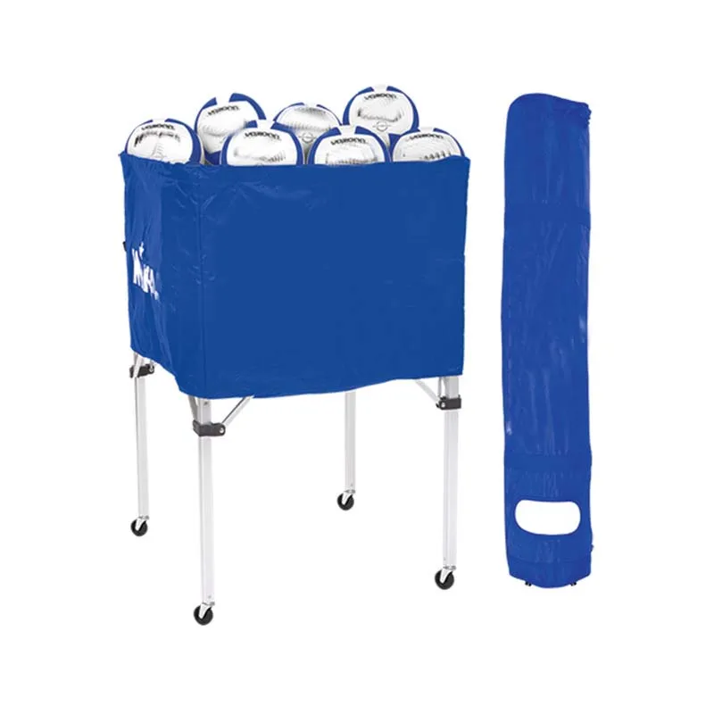 Aluminium folding Tennis Ball Cart durable Portable Volleyball Basketball Football Tennis Ball Carry Cart With Mecanum Wheels