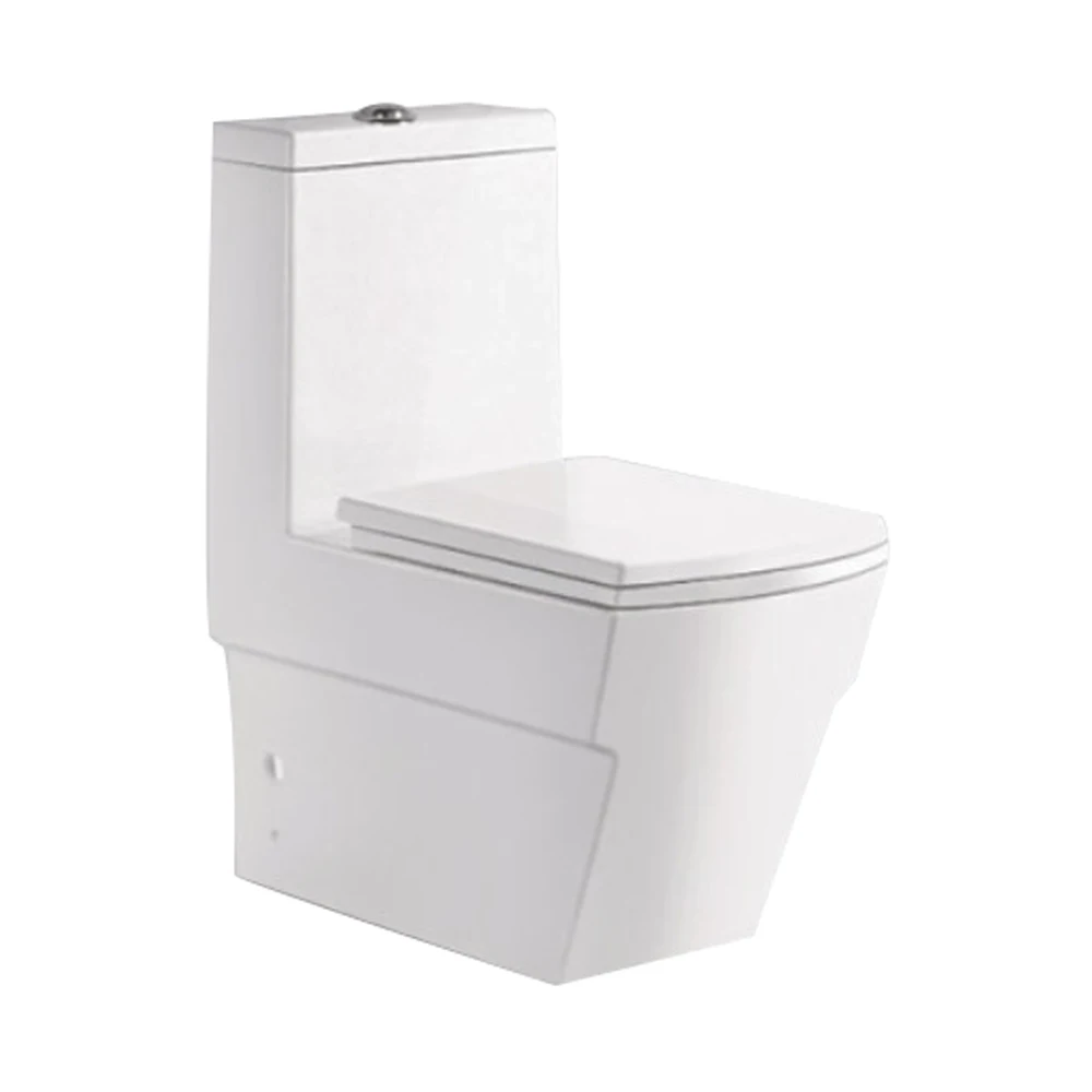 Wash Down One Piece Toilet Bowl Water Closet Bathroom Sanitary Ware Equipment Ceramic Floor Mounted Gravity Flushing WC Toilet