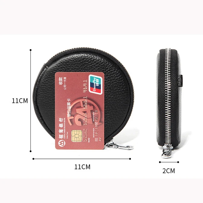 Candy color pebble leather coin purse small round pebble pattern mini circle coin purse wallet with zipper