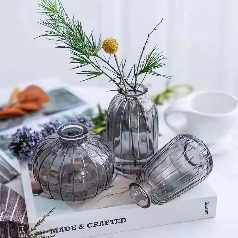 Nordic Vintage Vases High-end Home Decor Small Vases Glass Office Desktop Decor