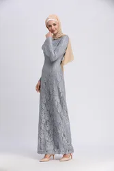 Islamic Clothing Abaya Jilbab High Quality Women Yellow Indonesian Muslim Dress Lace