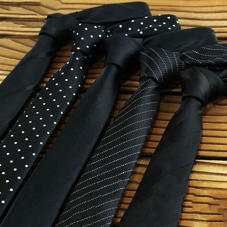 Классический черный мужской галстук, галстук из полиэстера и шелка, Тканый Жаккардовый галстук, галстуки стандартного цвета, Италия