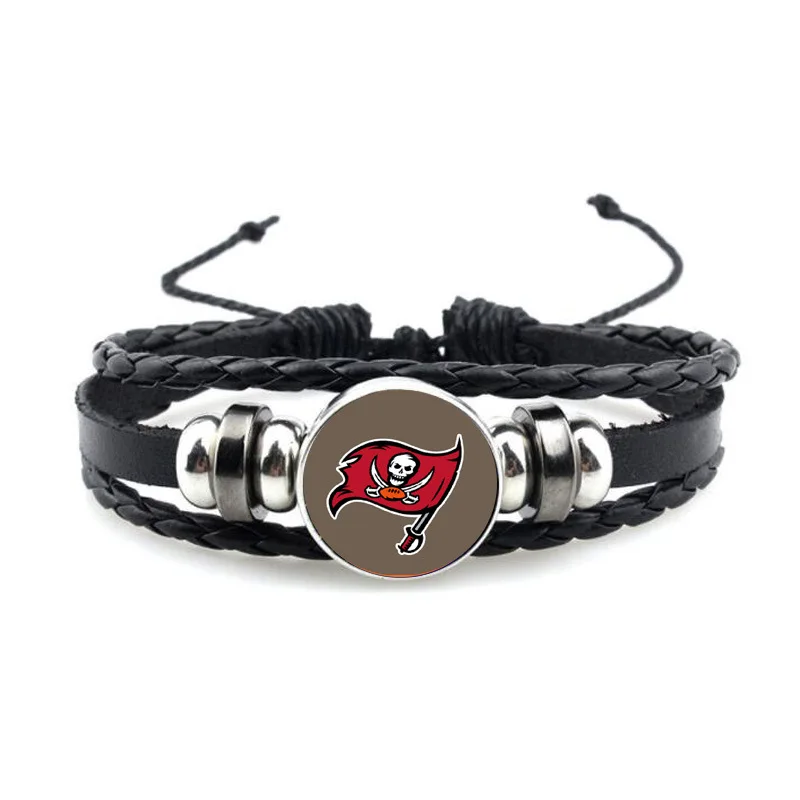 American football Leather Bracelet Retro 32 style rugby team logo 49ers CHIEFS Bracelet Pendant for gift