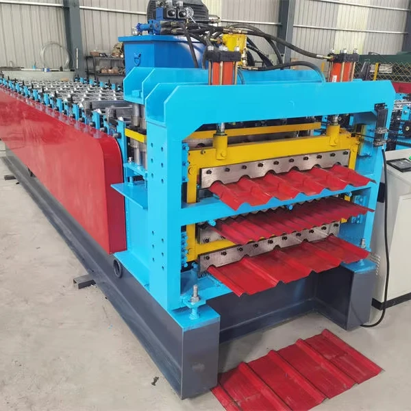 Three-Layer Corrugated IBR Zinc Roof Rollformer for Single Double Tile Industries Roofing Sheet Roll Forming Machine