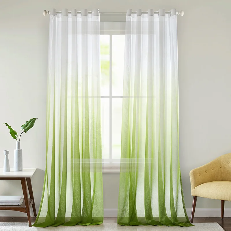 2 Piece Light Filtering polyester sheer Curtain Grommet Panels 52W*63L Inch Long