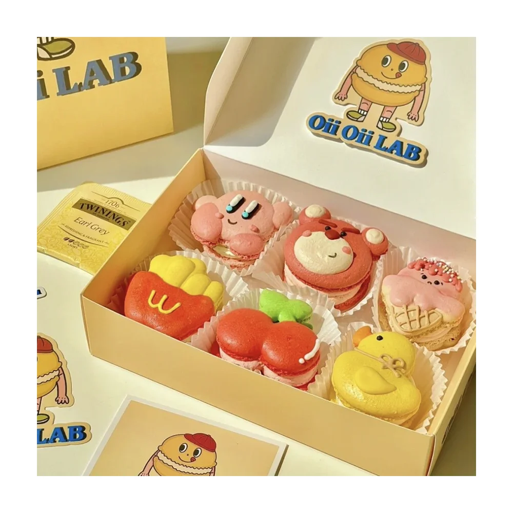 Reliable Price Fancy Food Grade Paper Square Donuts Macarone Cake Dessert Packaging Box With Logo