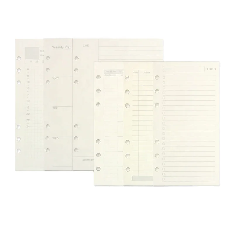 50 листов, 6 колец, на заказ, A5, A6