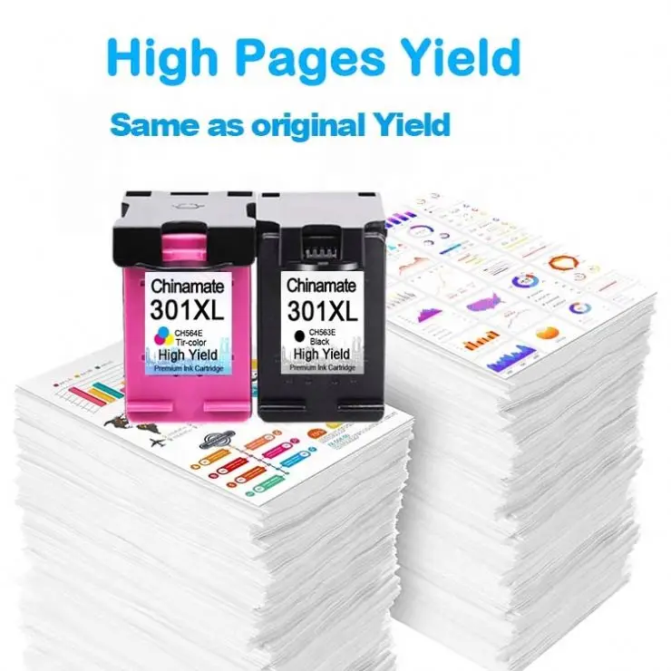 High Yield Non-original Ink Cartridge 301XL Cartucho De Tinta for HP 301XL Reman HP Ink Cartridges