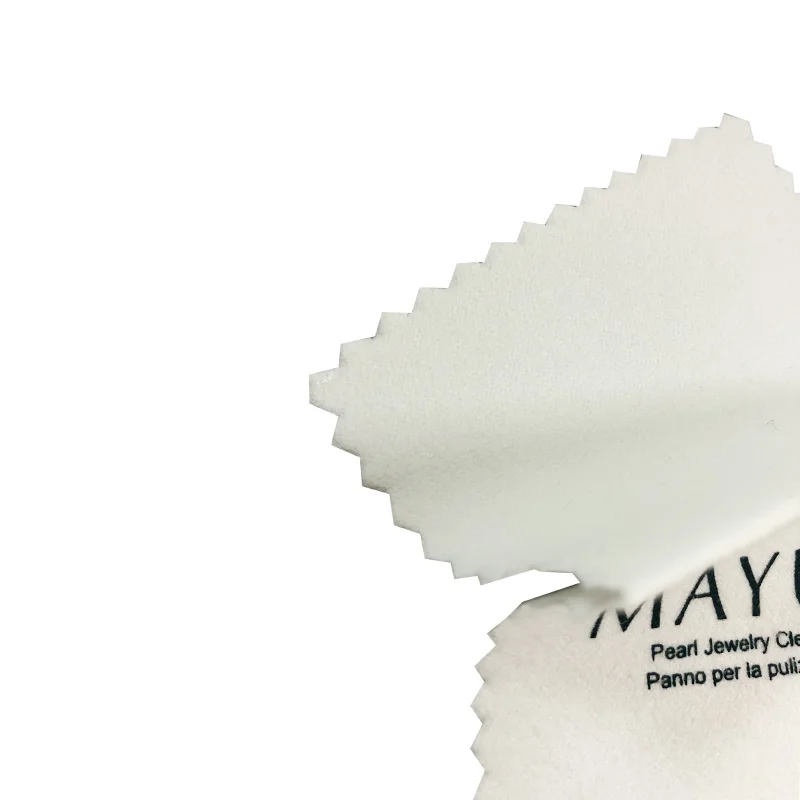 Top quality soft pearl jewelry cleaning cloth microfiber pearls care cloths with paper envelope packing
