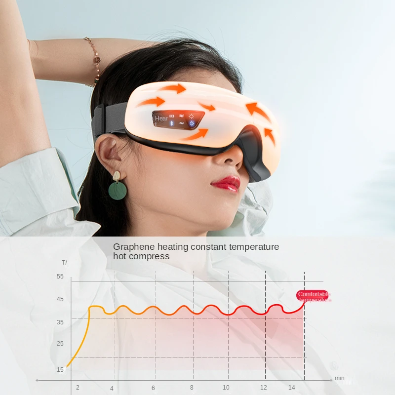 Smart Airbag Vibration Eye Massager Eye Care Instrument Hot Compress Support Bluetooth Eye Fatigue Massage Glasses