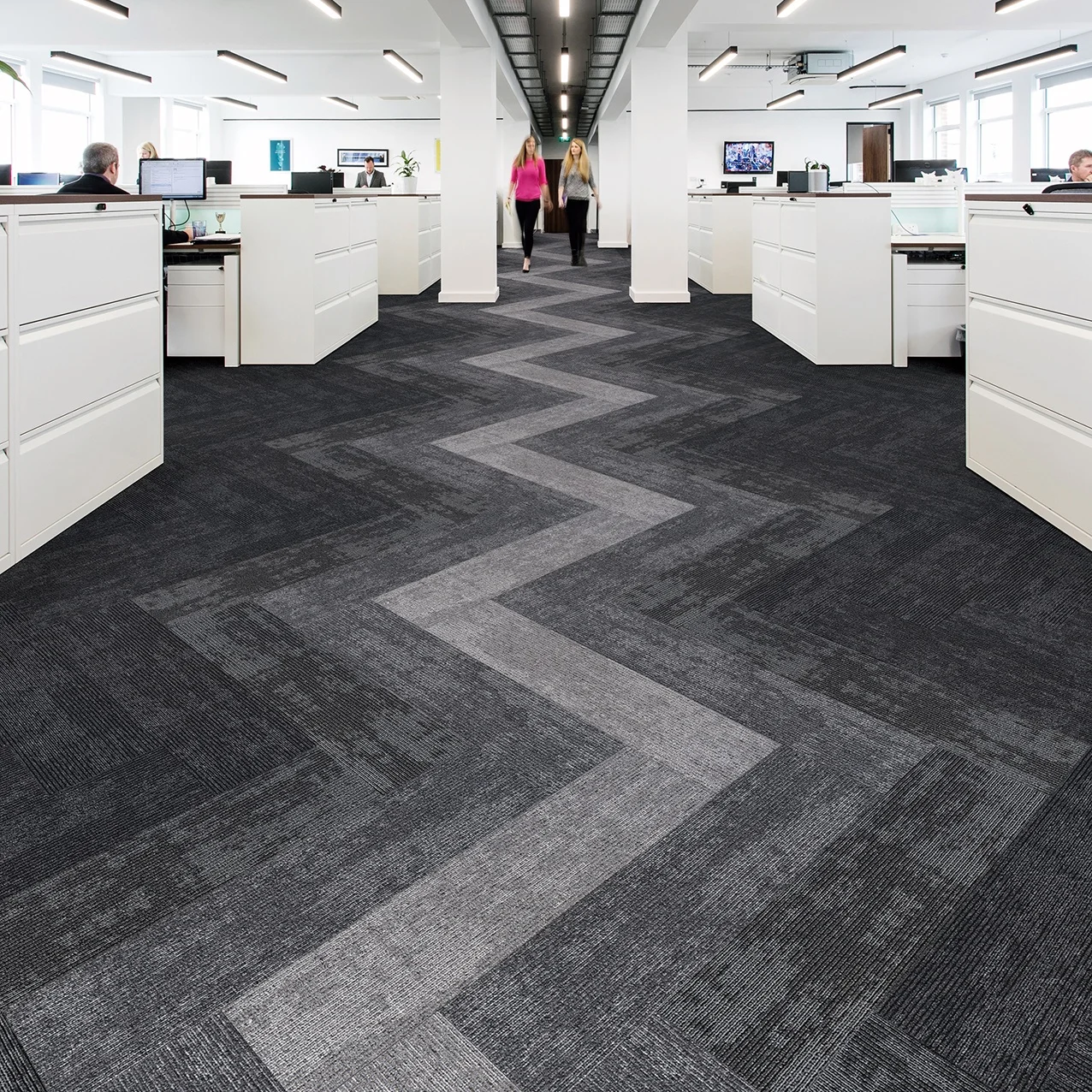 Commercial Modern Office Floor  Carpet Tiles 25x100 cm  For Wholesale Factory Direct PVC Backing Carpet Tile