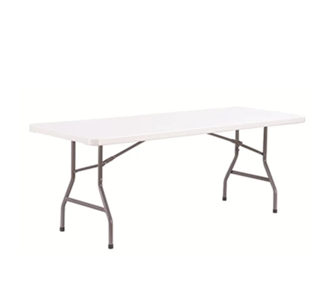 HONGQIAO  6FT Outdoor Rectangular HDPE Plastic Panel Folding Table for 6 Seats Event