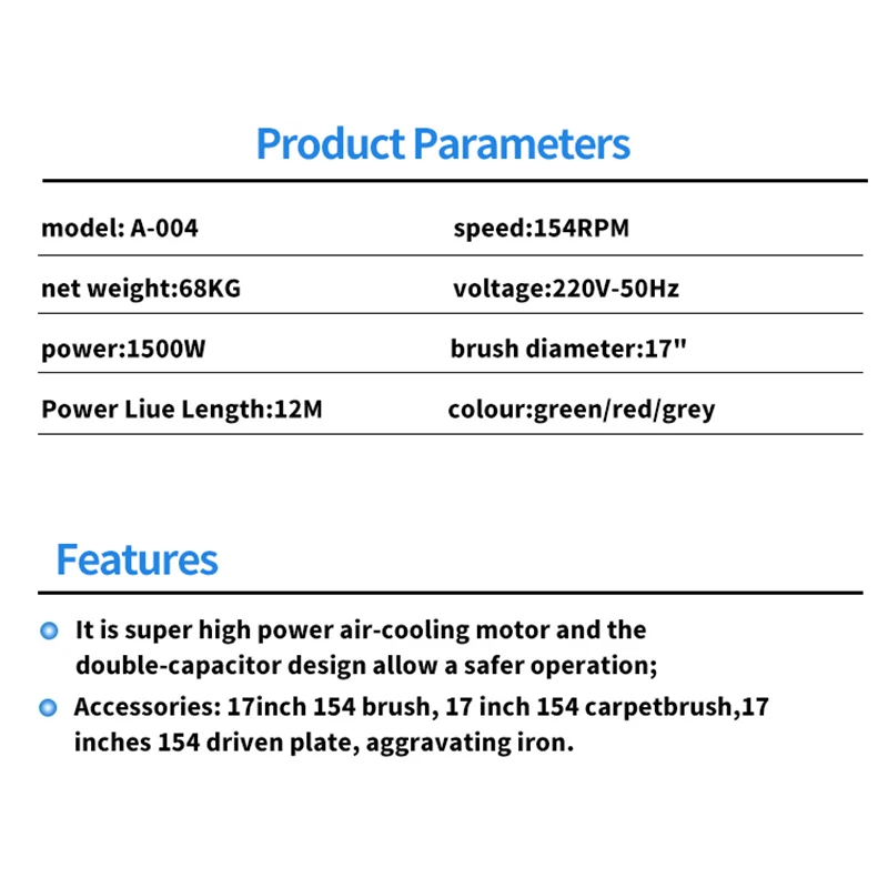 High-power stone aggravated refurbished marble cement floor grinder crystal surface polishing and carpet cleaning equipment
