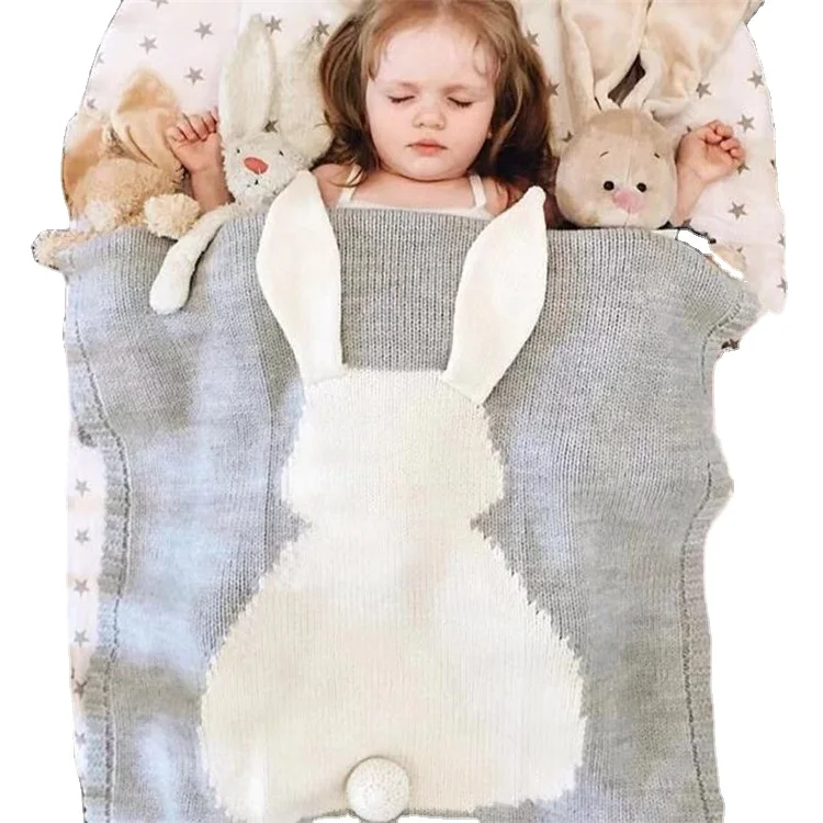 
Cute Baby Wool Blankets Rabbit Wool Knitting Blankets 