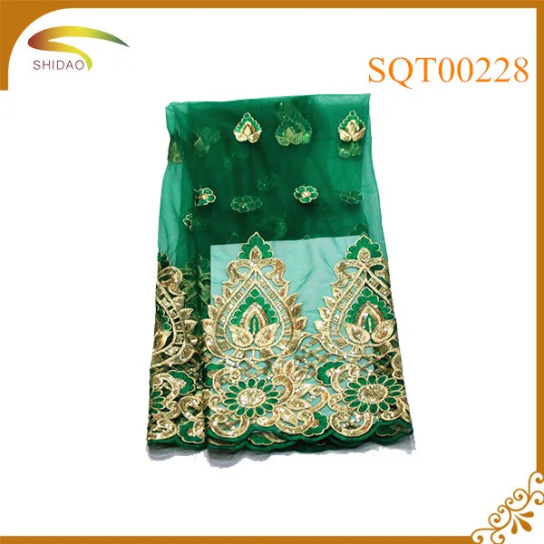 shidao royal blue textile african george lace fabric mesh embroidery
