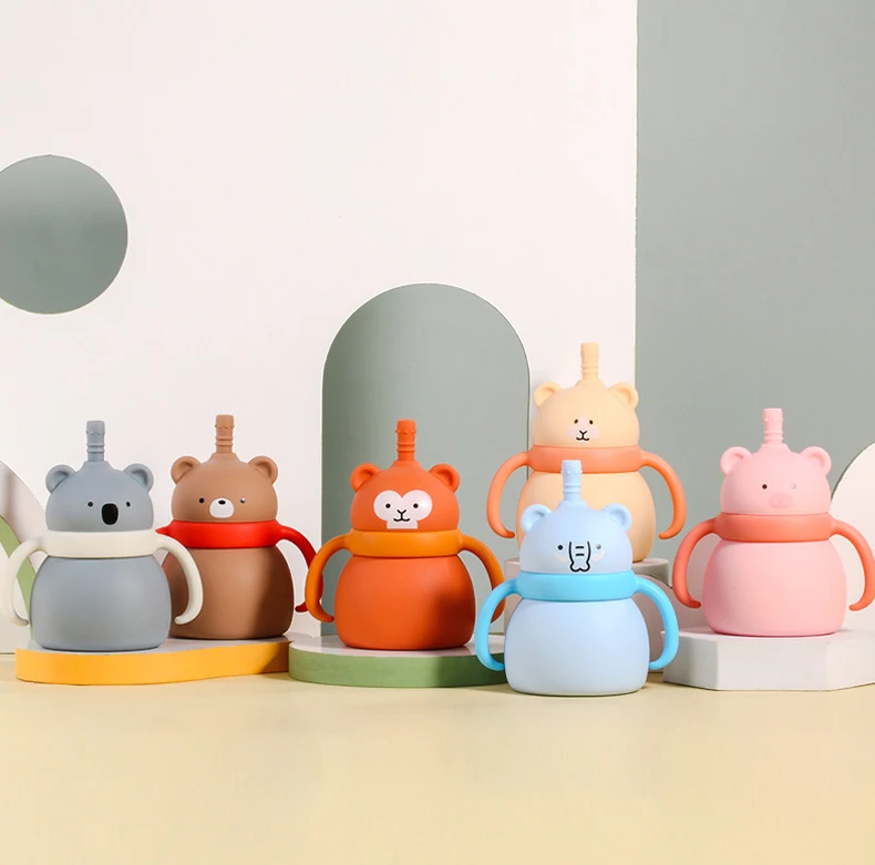 BPA-Free Kids Training Cup Baby Feeding Cup Straw Children Learn Feeding Drinking Bottle Food Grade Silicone Best Baby Products